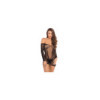 Mini robe en maille noire manches longues 